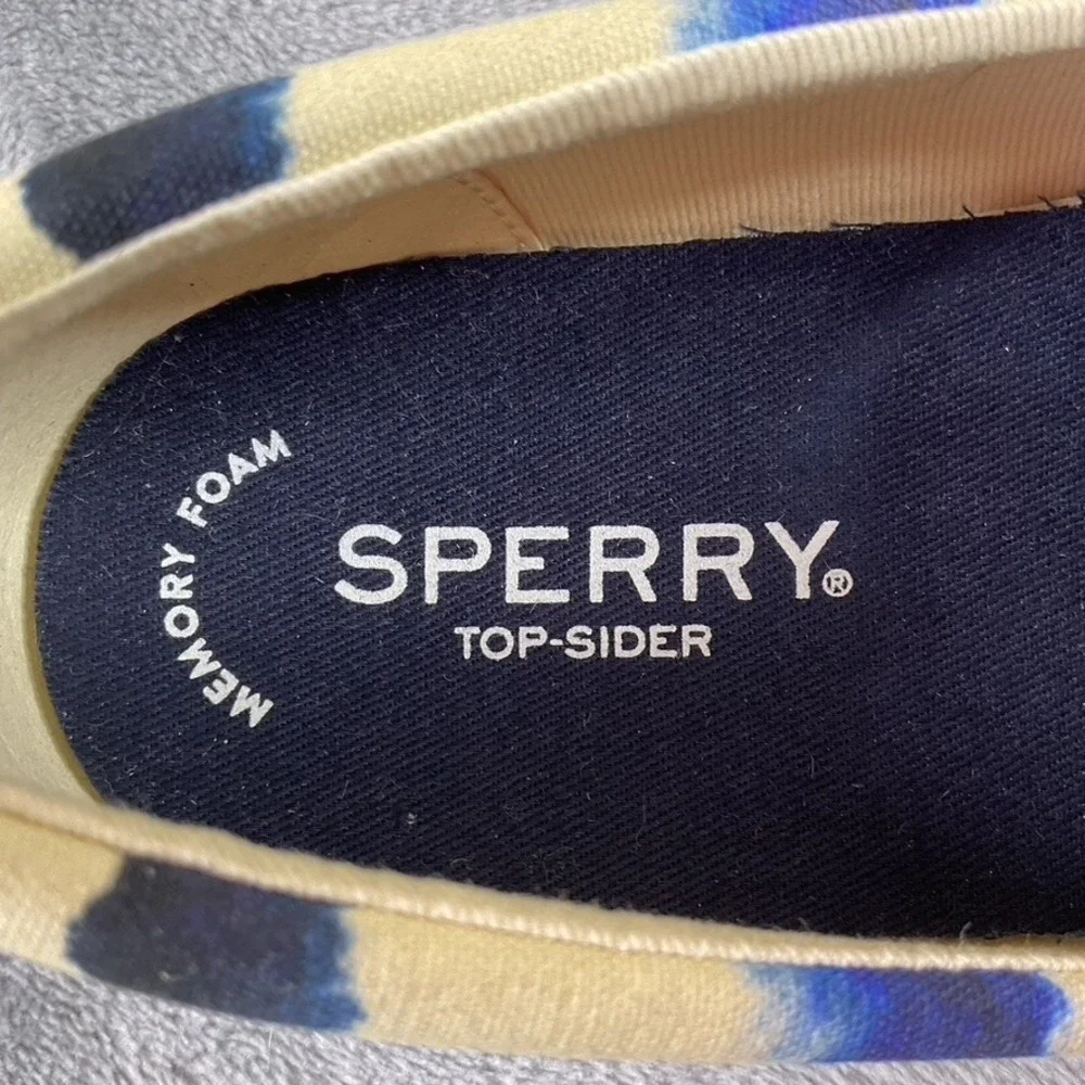 SPERRY‎ STS87169, Women Size 7.5 M Crest Twin Gore Tie Dye Stripe Navy Boating